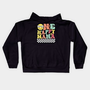 One Happy Mama Groovy 1st Birthday Dude Matching Family Kids Hoodie